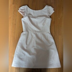 Halston Heritage Sz 10 Pale Pink Cap-Sleeve Fit & Flare Midi Dress